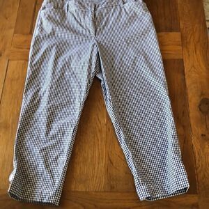 Talbots Cotton Black & White Checked Normcore, Retro Cropped Pants